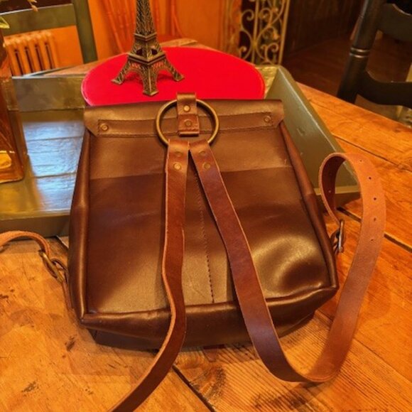 Embrazio Revival Small Handmade Leather Backpack - Coffee - Picture 8 of 10